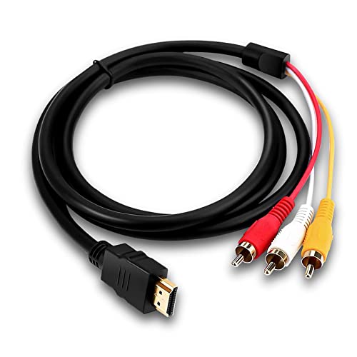 RUIZHI Cable a RCA, 1080P Cable Adaptador  a 3RCA Set Top Box HD Cable de Conversión, Adaptador de Cable de Audio y Video Rojo Amarillo Blanco para TV HDTV DVD - 1.5m
