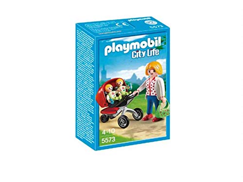 Playmobil City Life Mother with Twin Stroller figura de construcción - Figuras de construcción (Multicolor, Playmobil, 4 año(s), 10 año(s), Chica, 3 pieza(s))