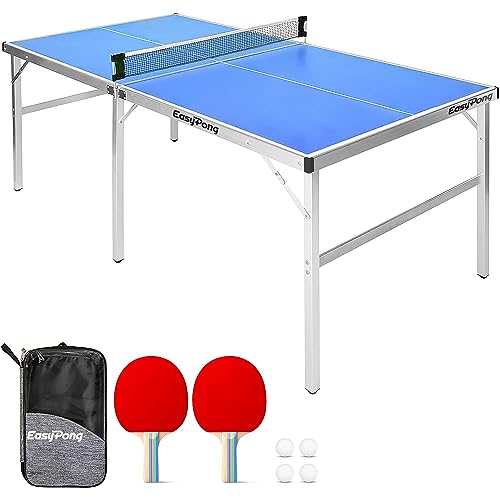 EasyPong® | Mesa de Ping Pong | 182x91cm Fácil de Transportar | Estable | Ideal para Exterior e Interior | 2 Raquetas + 4 Pelotas | Tenis de Mesa | 100% diversión | OriginalCup