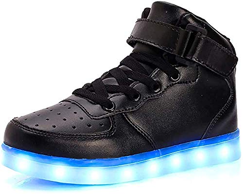 Unisex Niños Zapatillas LED Luminioso para Hombre Mujere con Luces (7 Colores) USB Carga Zapatos de Deporte