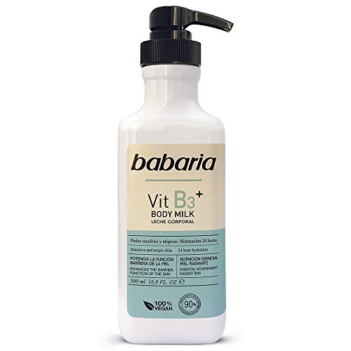 Babaria Body Milk Hidratante Vitamina B3 500ml, Único
