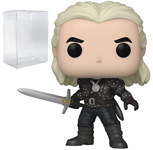 The Witcher - Figura de vinilo de Geralt Funko Pop (con funda protectora de caja emergente)