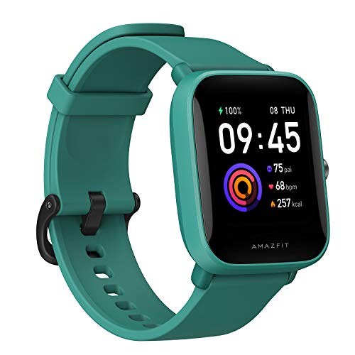 Amazfit Bip U Smartwatch Fitness Reloj Inteligente 60+ Modos Deportivos 1.43' Pantalla táctil a Color Grande 5 ATM (SpO2) Oxígeno en Sangre Frecuencia Cardíaca, 1 Unidad ( Paquete de 1)
