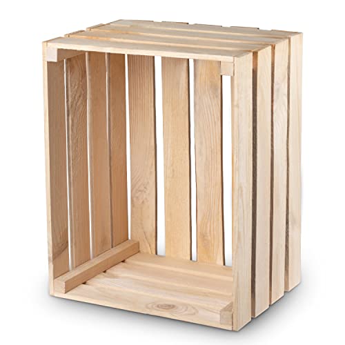 Caja de madera flameada vintage, 50 x 40 x 30 cm, madera vintage, caja de fruta, caja de madera, caja de madera, caja de madera grande, cajas de frutas flameadas, caja de madera (natural, 1 caja)
