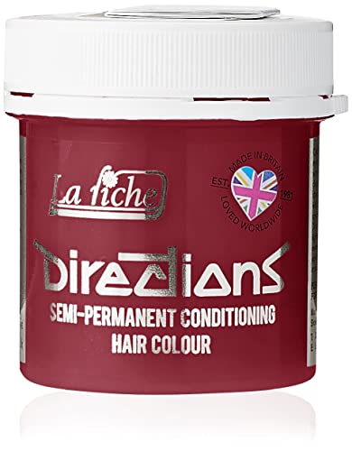 DIRECTIONS Pillarbox Red Semi-Permanent Hair Colour - 89ml Tub, 0.24 pounds, 1 unidad