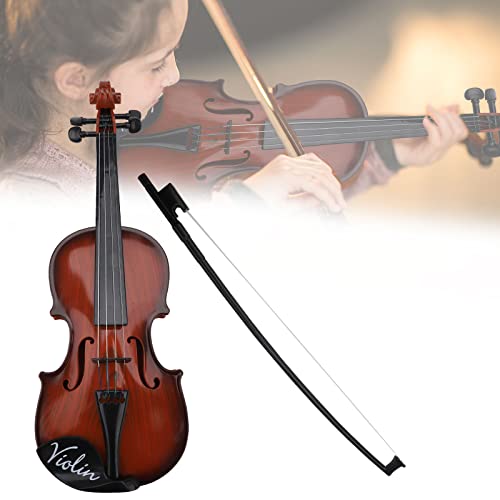 Violín para niños 42 cm Violin de Juguete Instrumentos de viento para niños Réplica en Miniatura de Instrumento Musical de Violín con Estuche muy Adecuado para Principiantes (Marron oscuro)