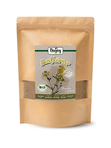 Biojoy Semillas de mostaza orgánicas, semillas enteras - Sinapis alba (1 kg)