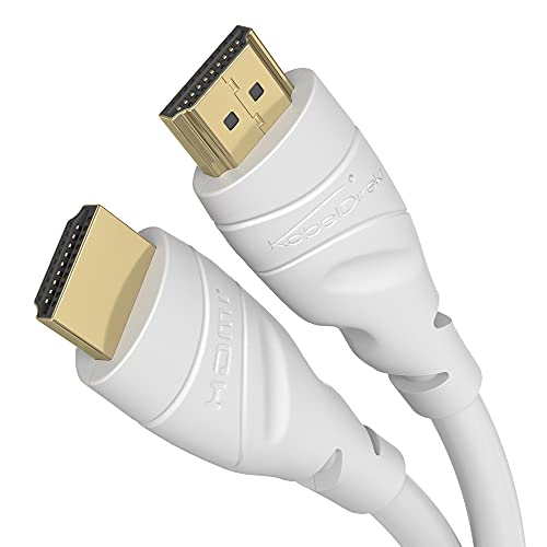 KabelDirekt – Cable HDMI 4K con blindaje A.I.S. – 10m (4K@60Hz para una espectacular experiencia Ultra HD – High Speed con Ethernet, Blu-ray/PS4/PS5/Xbox Series X/Switch, blanco)