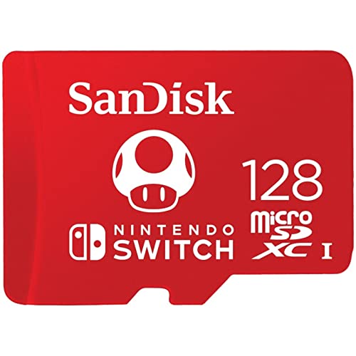 SanDisk 128GB microSDXC Tarjeta para Nintendo Switch, Tarjeta de memoria con licencia de Nintendo, hasta 100 MB/s UHS-I Class 10 U3
