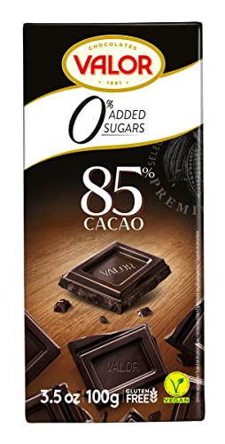 Valor - Chocolate Negro 85% - 0% Azúcares añadidos - Sin Gluten - Tableta de Intenso Chocolate apto para Celiacos - Disfruta de Todo el placer - PACK 17 Unidades 100 Gramos