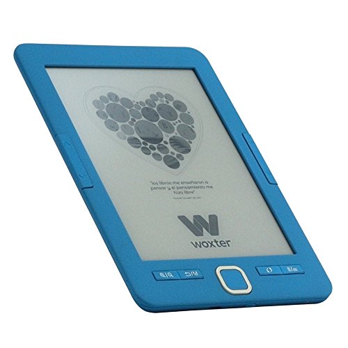 Woxter E-Book Scriba 195 Blue- Lector de Libros electrónicos 6' (1024x758, E-Ink Pearl Pantalla más Blanca, EPUB, PDF) Micro SD, Guarda más de 4000 Libros, Textura engomada, Color Azul
