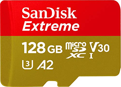 SanDisk Tarjeta microSDXC Extreme de 128 GB para juegos móviles, hasta 190 MB/s, con rendimiento de aplicaciones A2, UHS-I, Clase 10, U3, V30