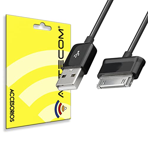 actecom Cable de Carga y Transferencia de Datos USB Negro Compatible con Samsung Galaxy Tab 2 10.1 P5100 Cargador