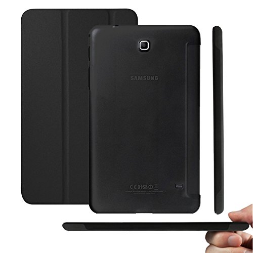 KHOMO® Funda Negra Galaxy Tab4 7.0 Ultra Ligera y Delgada con Smart Cover y Soporte para la Nueva Tablet Samsung Galaxy Tab 4 7.0'