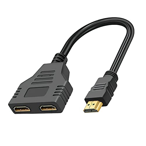 Cable Adaptador HDMI Macho a HDMI Hembra Dual de 1 a 2 vías para HDTV Cable HDMI divisor 1080P HDMI macho 1 Entrada Macho a 2 Salidas Hembra Full HD Cable Adaptador de Divisor