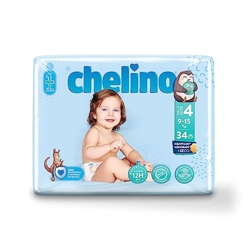 Chelino Pañal infantil Talla 4 Gateo (9-15kg), 204 Pañales