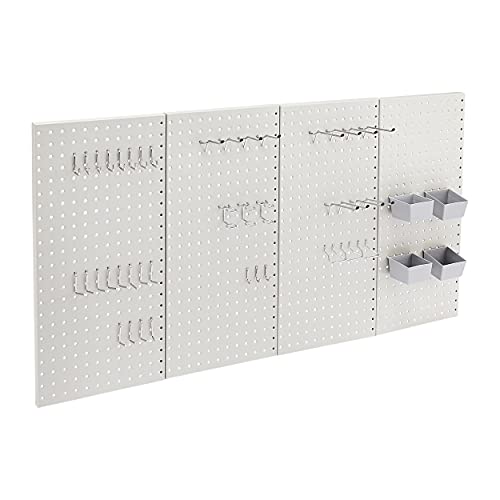 Amazon Basics - Kit de tablero de clavijas de metal, 48 piezas, Gris