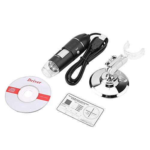 Microscopio Digital LED 50X a 500X Lupa USB de 2MP 8 Cámara de endoscopio de Aumento LED Microscopio Digital USB(Compatible con Equipos de protocolo USB UVC)
