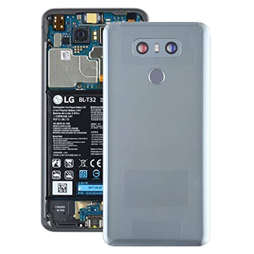 Repuesto LG Tapa Posterior de la batería con Lente de cámara y Sensor de Huellas Digitales para LG G6 / H870 / H870DS / H872 / LS993 / VS998 / US997 Repuesto LG (Color : Grey)