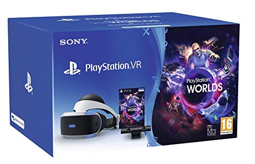 Sony PlayStation VR + PS Camera + VR Worlds, Système compatible avec toute console PS4, Couleur du casque : Noir et blanc [Importación francesa]