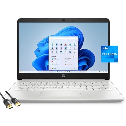 HP Stream 14 Business Laptop, 14' HD Micro-Edge Display, Intel Celeron N4120, 16GB RAM, 64GB eMMC, 1 Year Office 365, Webcam, WiFi, USB-C, RJ45, PDG HDMI Cable, US Version KB, Windows 11 Home S Mode