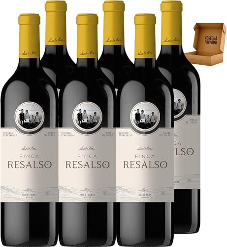 Finca Resalso - Envío Gratis 24 H - 6 Botellas - Vino Tinto Bodegas Emilio Moro - Estuche Regalo - Seleccionado y enviado por Cosecha Privada