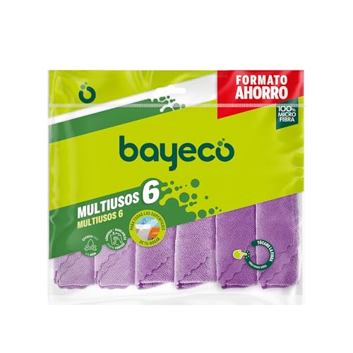 Bayeco, Pack De Bayetas 6 Multiusos 220 Ml, Mix, 30x30cm,