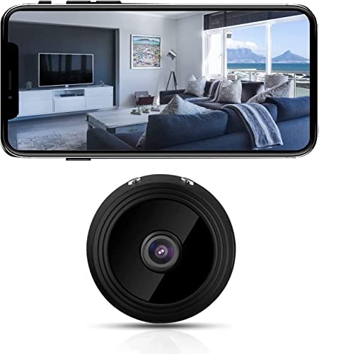 Minicámara de seguridad en casa con detección de movimiento de vídeo 1080 HD, cámara de vigilancia inalámbrica con WiFi integrada de monitor y visión Night, adsorción magnética (blanco)