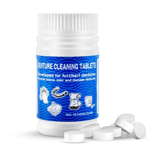30 Piezas Tabletas de Limpieza de Retenedor, Tabletas Limpiadoras para Férula Dental, para los Protectores Bucales Limpios(30x3g)