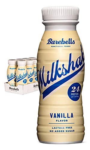 Barebells Milkshake - Batido Proteinas - 24g Proteina x Batido - Sin Lactosa - Sin Gluten - Sin Azúcares Añadidos - Vainilla - Pack 8 Batidos x 330ml