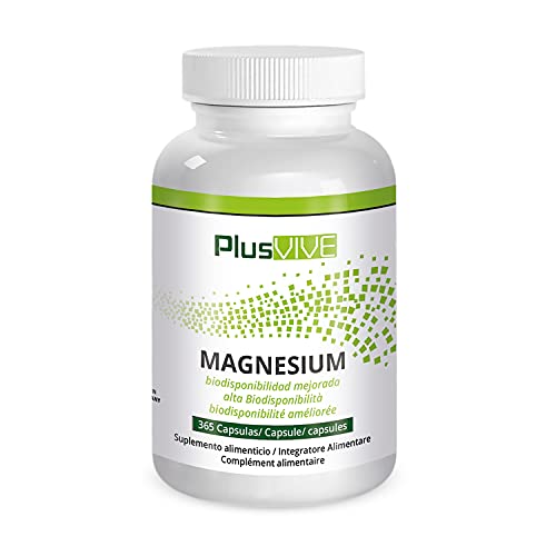 Plusvive - Hidróxido de magnesio con fórmula de mejora de la biodisponibilidad (700 mg), 365 Cápsulas Veganos, 313 g