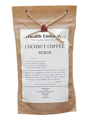 Exfoliante de Coco - Café con Jengibre 150g / Coconut Coffee Scrub 150g with Ginger - Health Embassy - 100% Natural (peeling, body scrub)