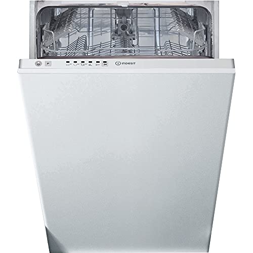 Indesit DSIE 2B10 lavavajilla Totalmente integrado 10 cubiertos A+ - Lavavajillas (Totalmente integrado, Blanco, Estrecho (45 cm), Negro, Blanco, Botones, Tocar, 1,3 m)