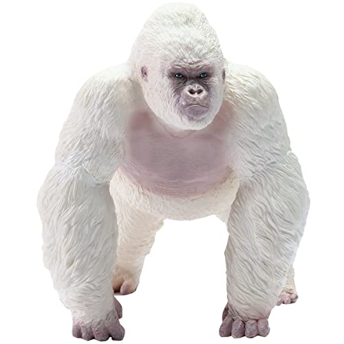 RECUR Juguetes Grande Albino Gorilla Juguetes - Pintado a Mano Realista Gorilla Gorilla Monkey Figura Regalo para coleccionistas y niños Niños 3+