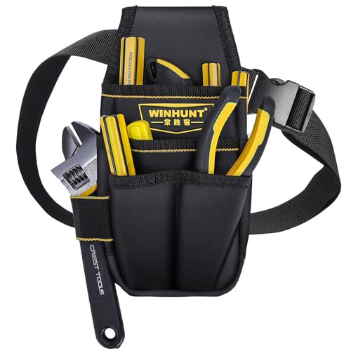Bolsa de cinturón de herramientas winhunt, bolsa de herramientas con anillo de martillo, cinturón de nylon resistente al desgarro, cinturón de herramientas, adecuado para electricistas artesanos