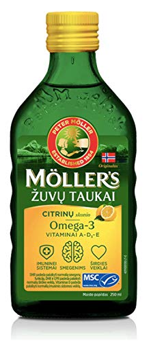 Möller's - Aceite de hígado de bacalao con omega 3 con sabor a limón - Para niños y adultos
