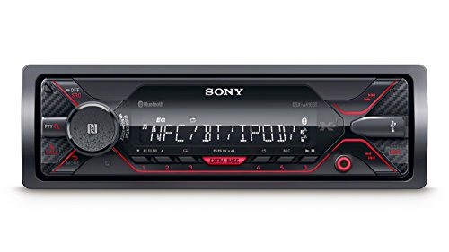 Sony DSXA410BT, Receptor Multimedia para Coche (Conexión Bluetooth Doble, NFC, Ecualizador de 10 Bandas, Función Karaoke, 4 X 55 W, MP3 y Flac, Extra Bass, USB, AOA 2.0), Negro