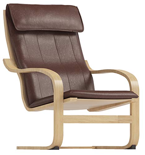La Funda de Repuesto para Silla Duable Poang es Compatible Solo con la Funda de sillón IKEA Poang Chair. Cuero sintético marrón