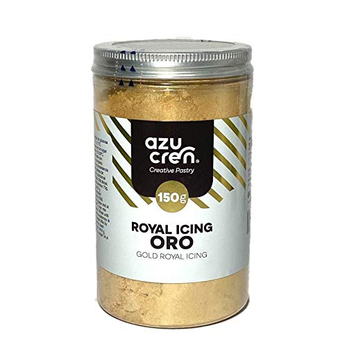 Glasa Real para Repostería - Gold Royal Icing - Preparado para Decorar Galletas y Cupcakes - 150 G (Oro)
