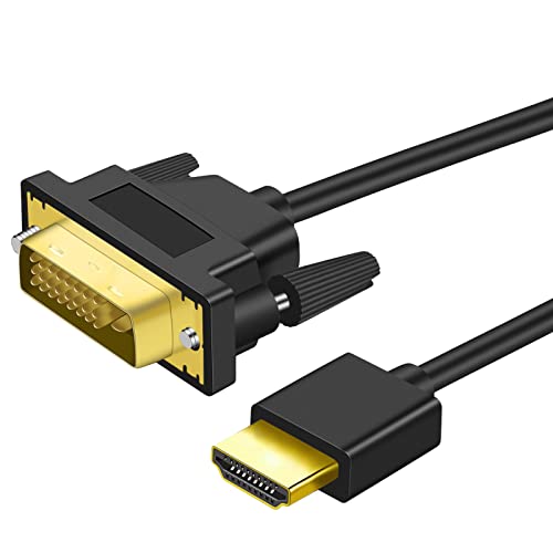 Twozoh 4K Câble HDMI vers DVI 1M flexible, Bidirectionnel DVI vers HDMI Ultra Fin, 24+1 Pin, 1080P, 3D Full HD pour PS3/ps4, HDTV, PC