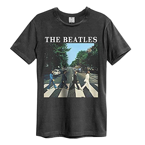 Amplified The Beatles-Abbey Road Camiseta, Gris (Charcoal CC), XXL para Hombre