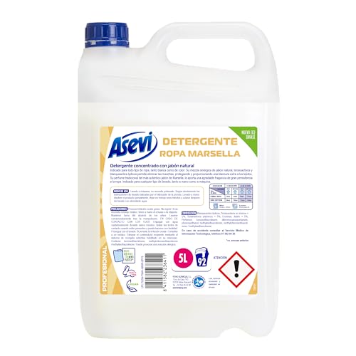 Asevi - Detergente Asevi Marsella - Detergente Lavadora Líquido - Detergente Concentrado - Jabón Natural de Marsella - 92 lavados