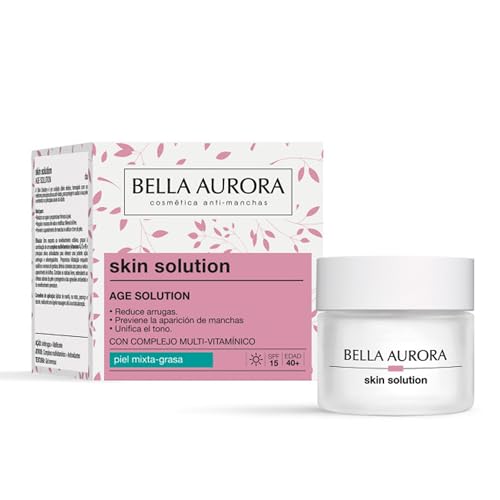 BELLA AURORA - Skin Solution 50ml, Crema Hidratante Facial de Día, Piel Mixta-Grasa, Anti-Edad y Anti-Manchas, Tratamiento Facial Hidratante, con Complejo Multi-Vitamínico