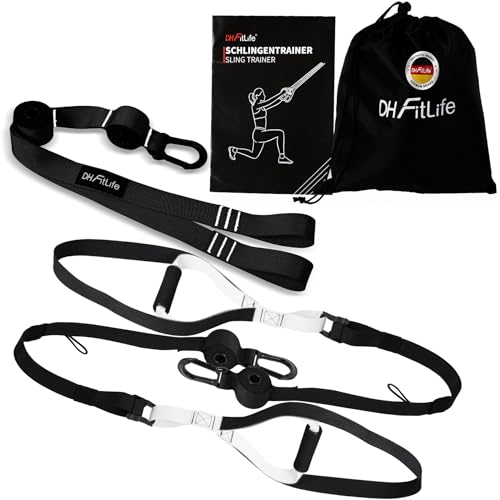 DH FitLife Juego de entrenamiento en suspensión para entrenamiento de cuerpo entero, para entrenamiento de fuerza y entrenamiento en casa, resistencia de peso corporal para casa y de viaje