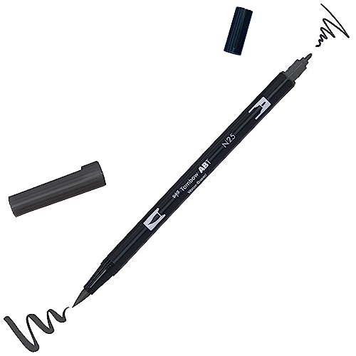 Tombow- DUAL BRUSH - N25 - Rotulador doble punta pincel, Color negro
