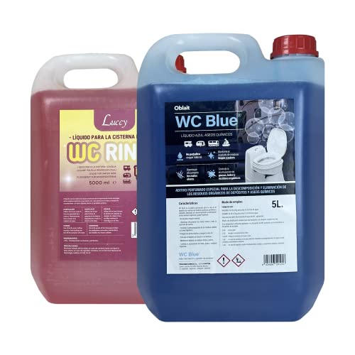 Pack WC Rinse 5L + WC Blue 5L | Aditivo para Cisterna del Inodoro y Aditivo para Aguas Negras de Caravanas y Campers