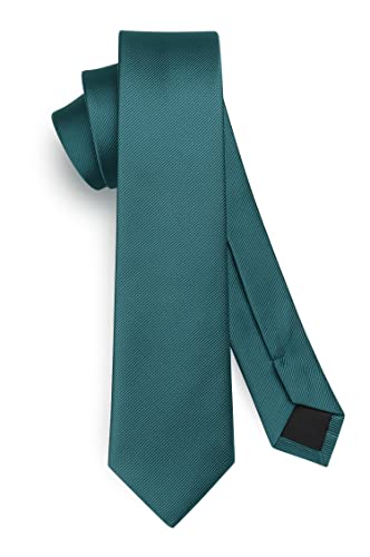 HISDERN Corbatas para hombre delgadas de color verde sólido, Corbata formal clásica de negocios para boda, 6 cm