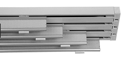 Rieles de aluminio profesional para panel japonés manuales 3/4/5 vías ancho cm 140/160/180/200/210/240/250/300 240 cm aluminio blanco (4 vías cm 240)