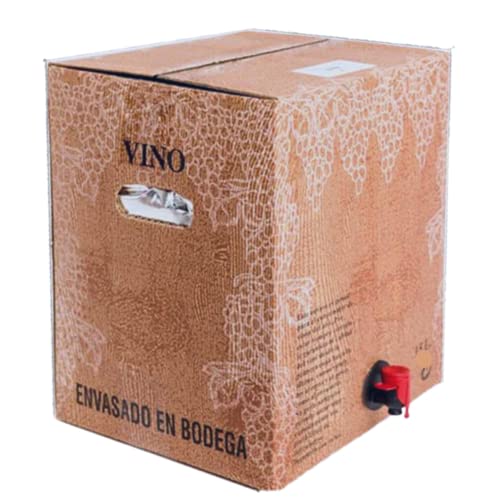 Vino Sin Alcohol Tinto 10L - Bag In Box Vino Tinto. Vino Sin Alcohol 0,0 de La Rioja. Vino Desalcoholizado, Saludable, con Antioxidantes y Todo el Sabor a Vino