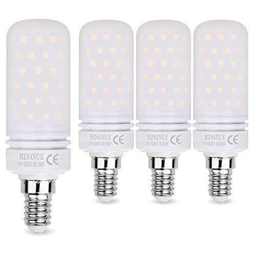 Hzsanue Bombillas LED 15W, 120W Equivalentes de Bombillas Incandescentes, 1500Lm, 6000K Blanco Frío, E14 Pequeño Tornillo Edison, Paquete de 4